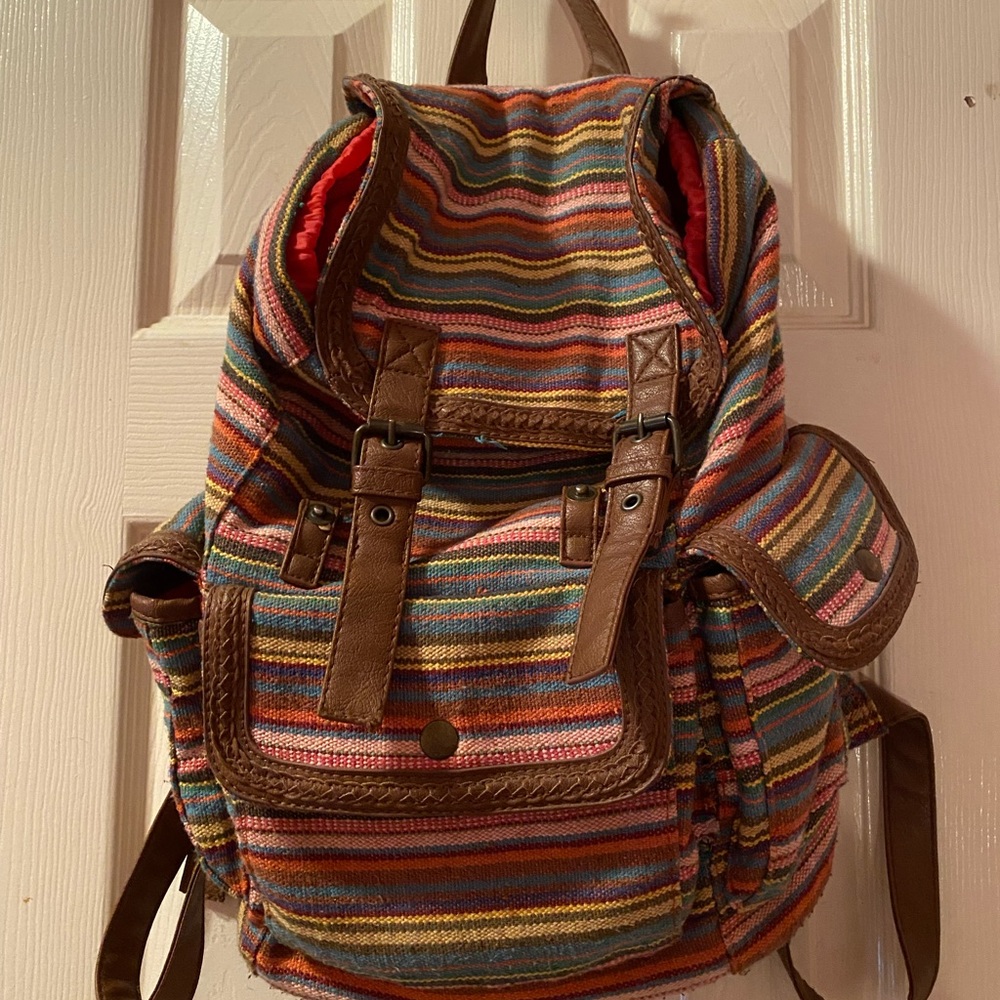 Colorful Striped Backpack